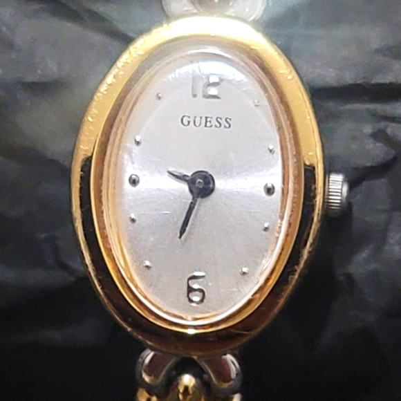 Vintage GUESS Two-tone Chain Link Bracelet Watch - Picture 1 of 6